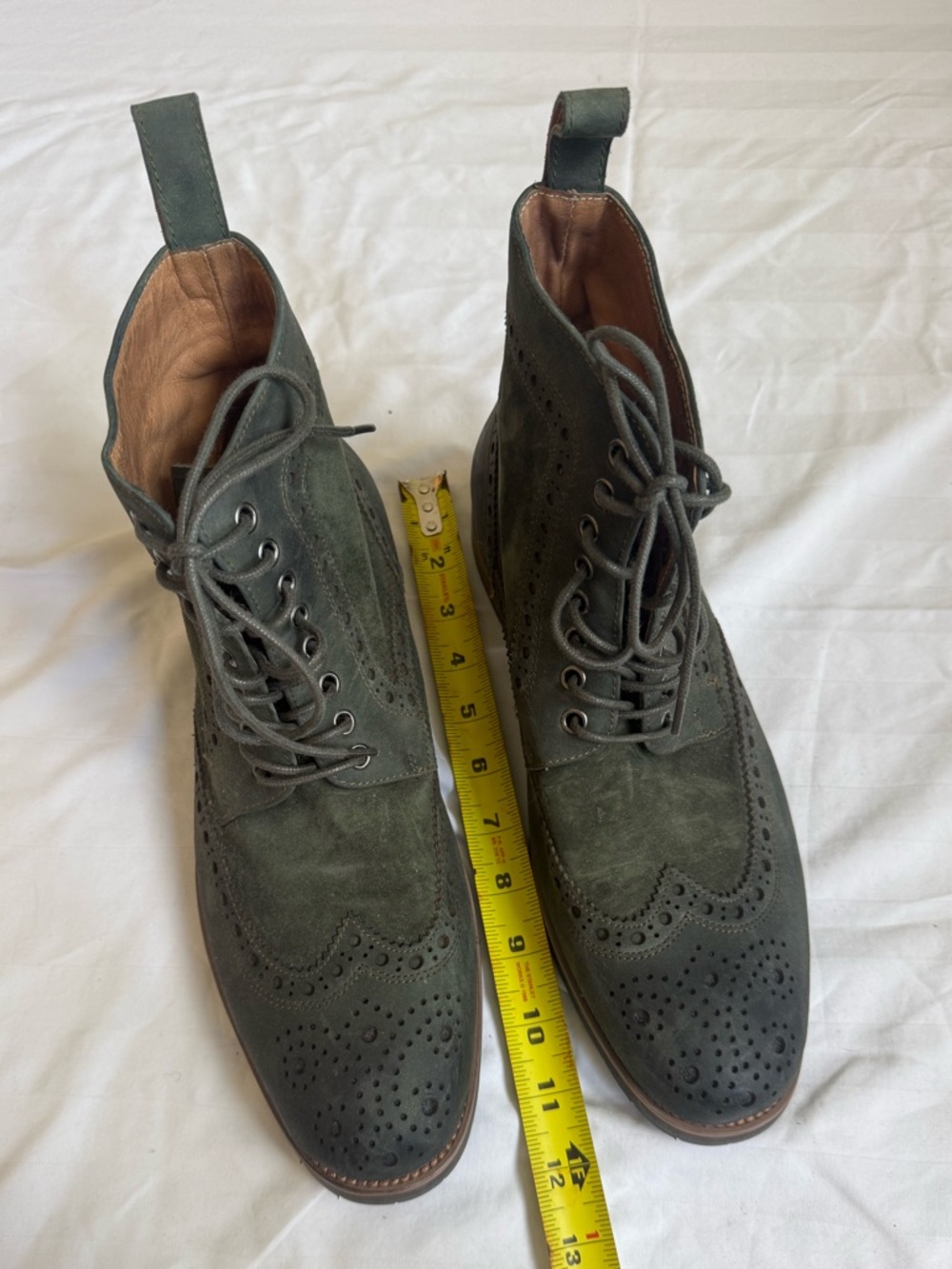 Marc Nolan Belmont Green Suede Wingtip Chukka Boots - Classic Lace-Up Men’s 9